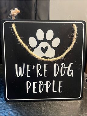 Dog People Decorative Hanging Sign - Black